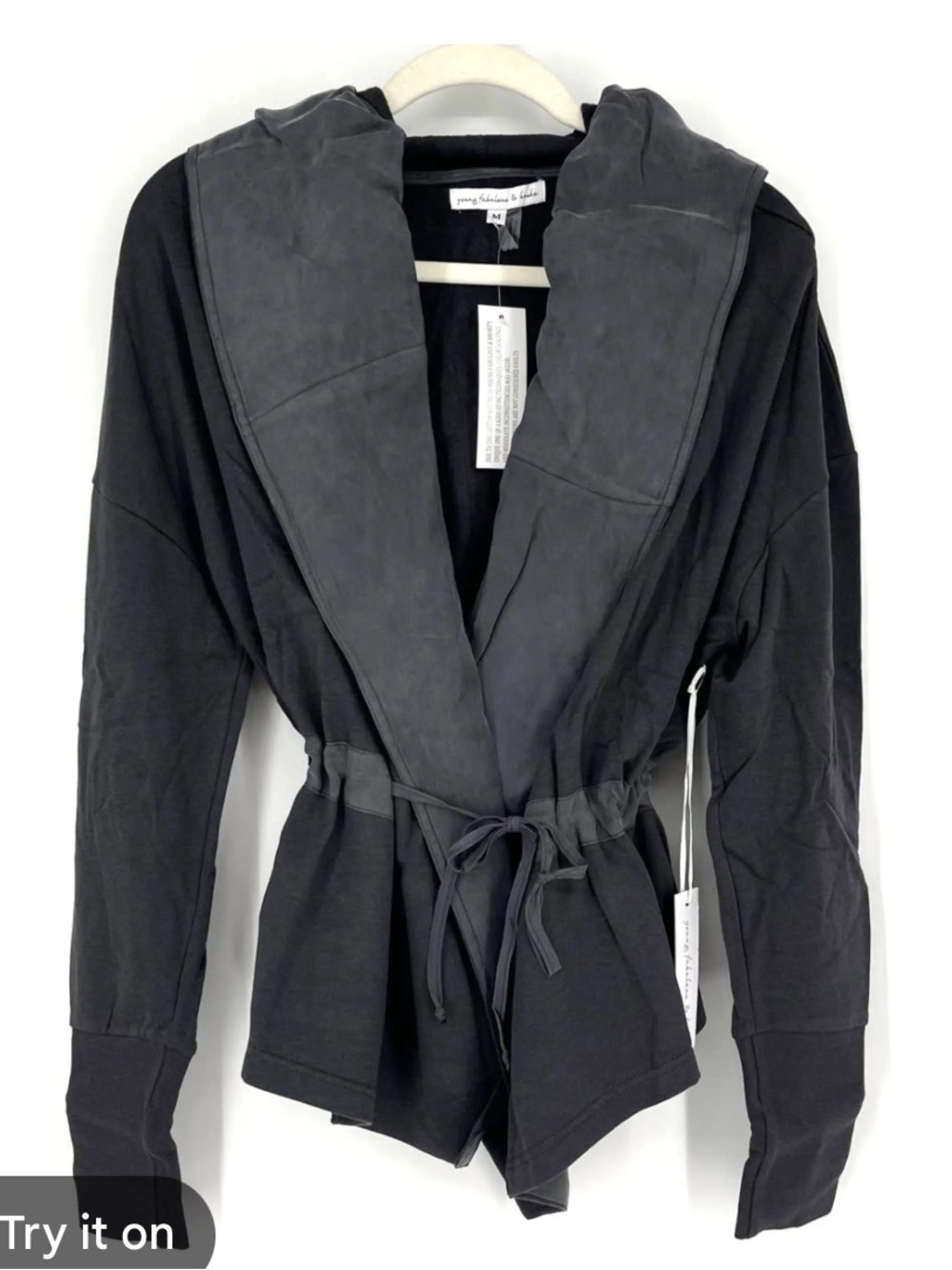 Young Fabulous & Broke Dark NWT Gray Hoodie jacket size S